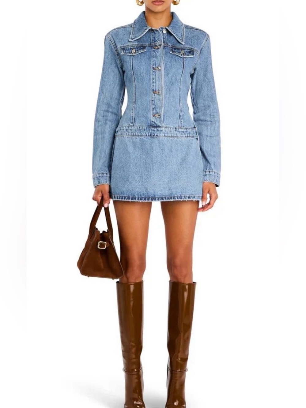 SER.O.YA Classic Blue Denim Jacket $398 MSRP